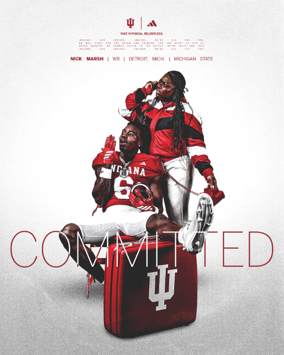 AllenTrieu's tweet image. Confirmed reports that Michigan State WR Nick Marsh has committed to Indiana.

Major addition for the Hoosiers who get him closed out on his visit.

247sports.com/player/nick-ma…
