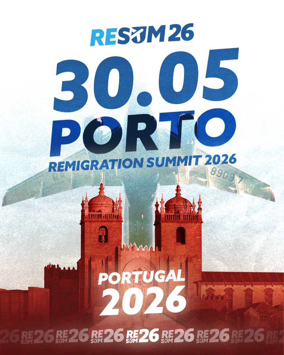 Remigration Summit is BACK 💪🏻

📆 30.05

📍Porto, Portugal 

Save the date. 

Tickets will be out 🔜