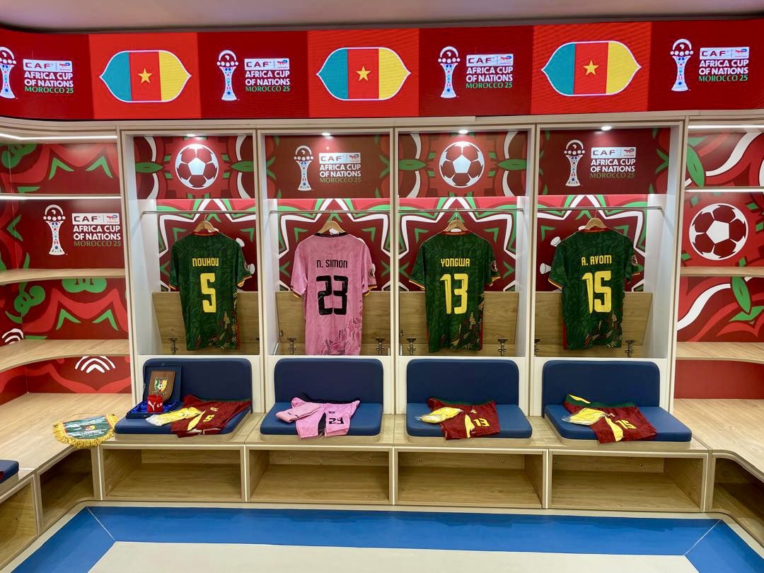 LIndomptables's tweet photo. ⚽️🔥 #MATCHDAY

Le vestiaire des #LionsIndomptables est prêt !

#AFRIQUE DU SUD 🇿🇦 🆚 🇨🇲#CAMEROUN

📅 04/01/2026
⏰ 20H
🏟️ Stade Al Medina
📍Rabat - Maroc

We are Lions. We CAN !!!🦁💚❤️💛

#CANTOTALENERGIES2025 | #AFSCMR | #FINAL16 | #WEARELIONSWECAN | #GOLIONS | #ALLEZLESLIONS https://t.co/xOZ3afM2oW