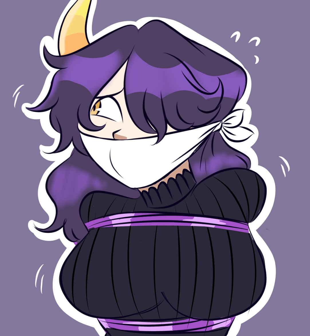 New year, same Marly. Woke up to this lovely surprise from <a href="/Beaniebonshwing/">Beaniedraws🔞</a> so thank you for drawing my cutie-pie demon goth 💜🥹💜