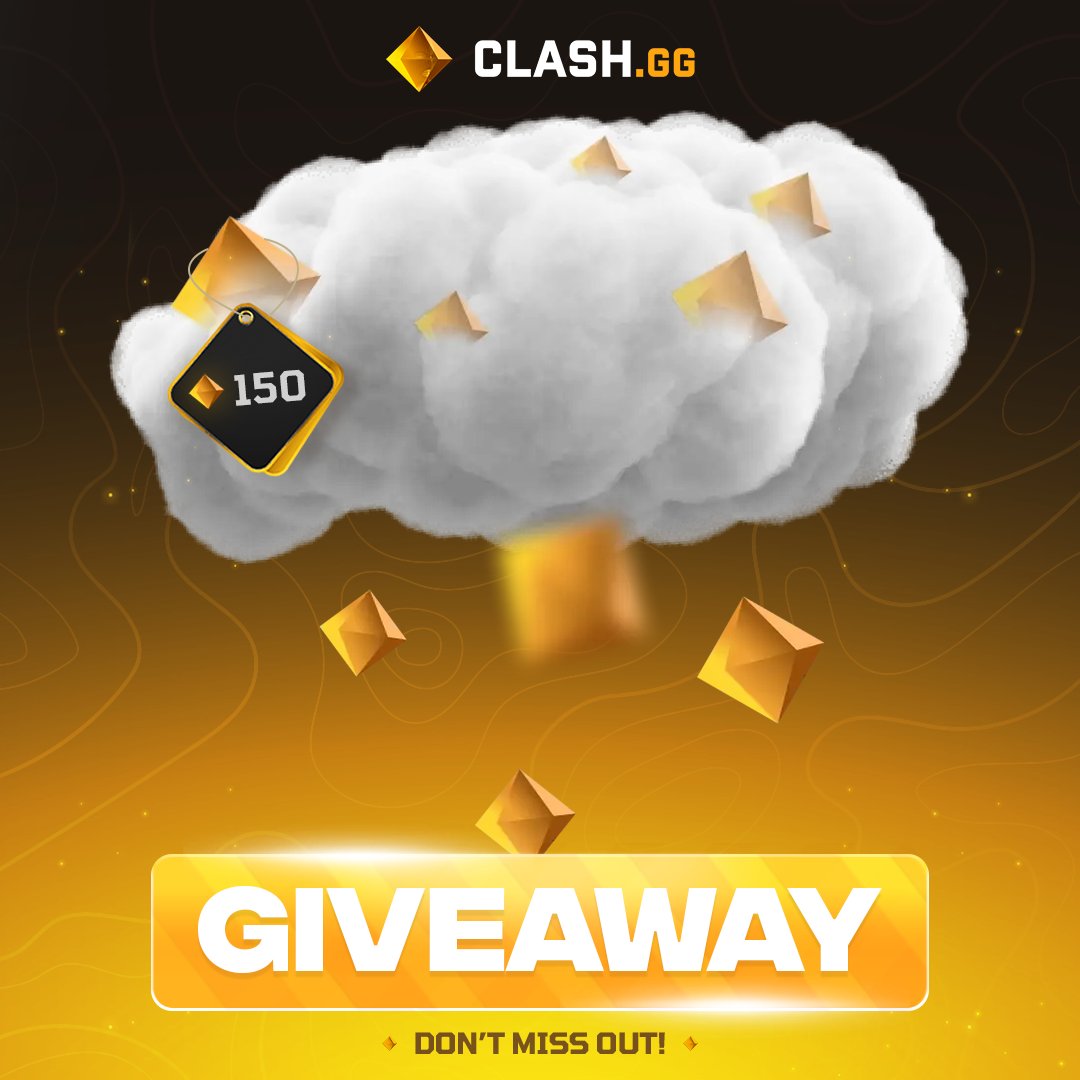 🪙150 <a href="/clashdotgg/">ClashGG</a> Giveaway💎

To enter:

✅Follow me &amp; <a href="/clashdotgg/">ClashGG</a>
✅Like &amp; Retweet
✅Tag friends in the comments

⏲️7 Days⏲️