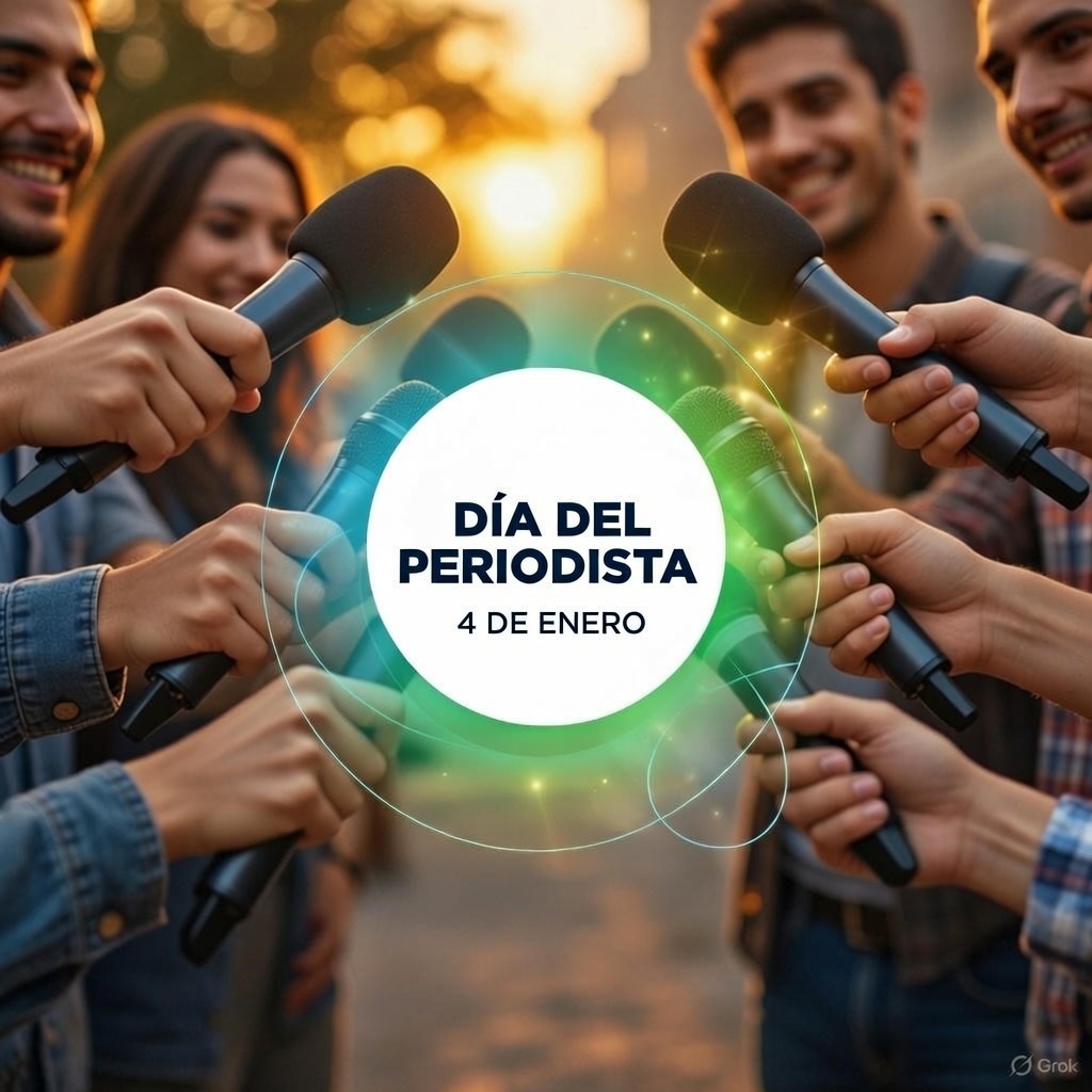 laredcincoradio's tweet photo. 📝|| Hoy 4 de enero se celebra el Día del Periodista, felicitamos a todos nuestros colegas y al gremio periodístico en su día. https://t.co/ykC2EAkU9x