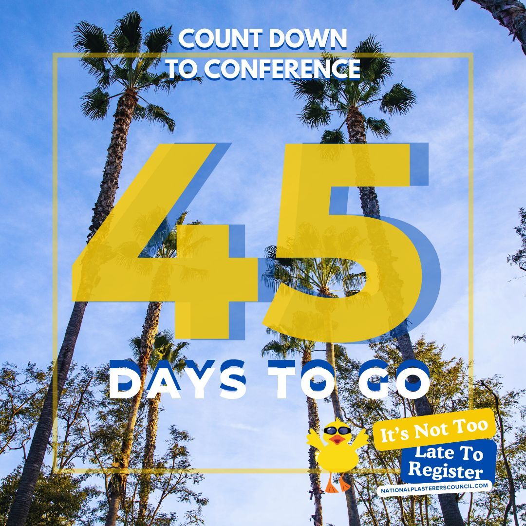 45 Days Until We Hit Anaheim!
Education? ✔️
Certification? ✔️
Networking with the best in the business? ✔️
It’s not just a conference — it’s the pool plastering family reunion.
Don’t miss out!
nationalplastererscouncil.com/annual-confere…
