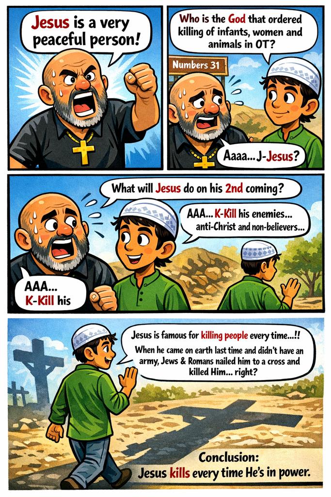 Deuteronomy 20:16 is perhaps the single most violent religious teaching in world history. 

Don't forget that missionaries like <a href="/InspiringPhilos/">InspiringPhilosophy - Michael Jones</a> have indicated they're just waiting for an excuse to kill Muslims.