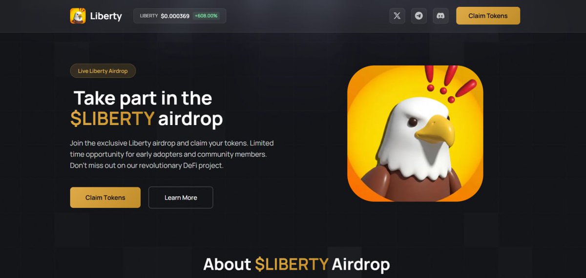 ryan_vevo's tweet photo. BREAKING: $LIBERTY AIRDROP LIVE!

Exclusive drop only for community holders

First come, first served — claim now before it's gone!

https://t.co/j3XbiCUlXC https://t.co/N1GbT09yTx