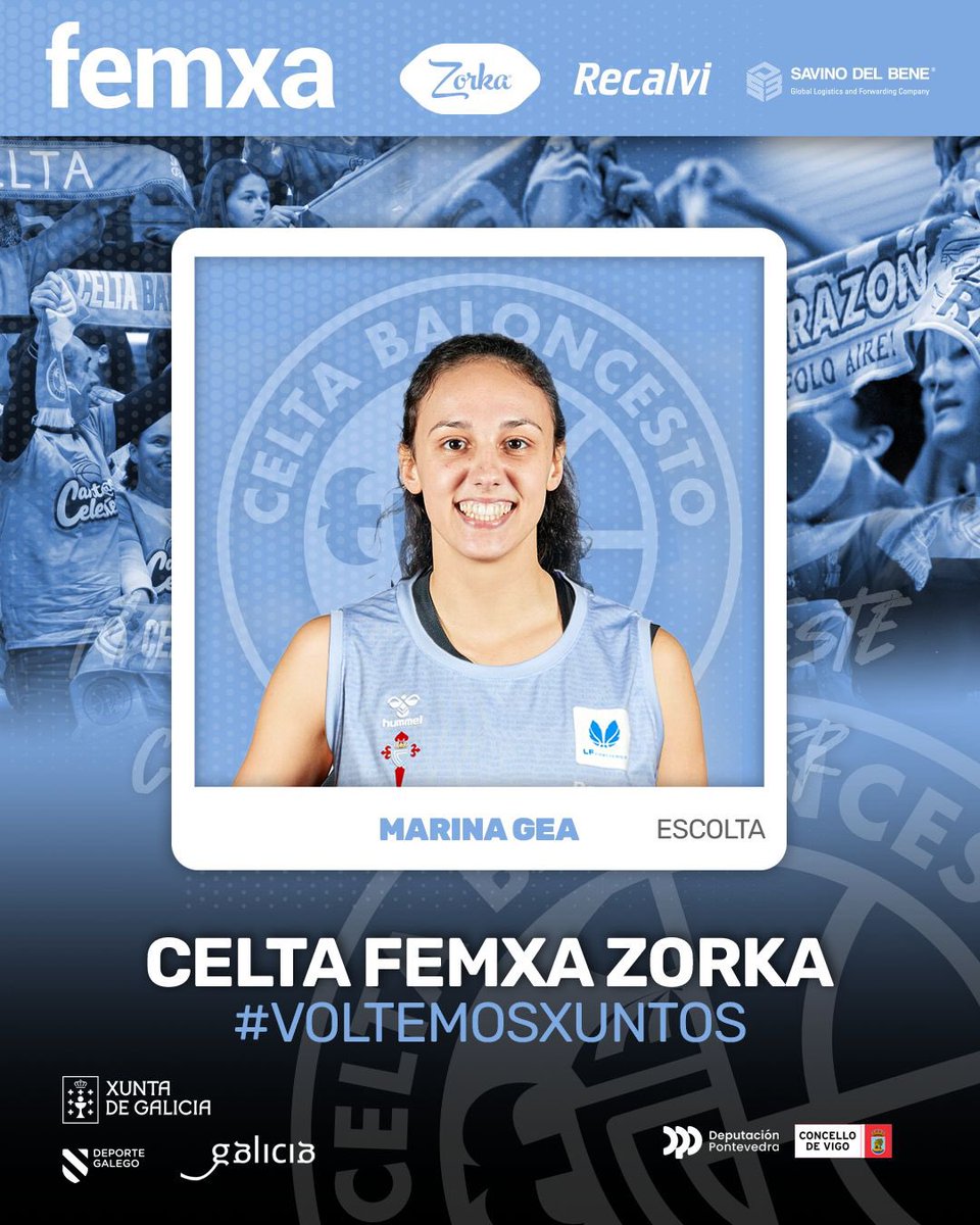 𝗙𝗜𝗖𝗛𝗔𝗝𝗘 ✍🏻

💥 Vuelve Marina Gea al Celta Baloncesto.

Energía y ADN celeste para el perímetro.

Escolta de 1,72 m y protagonista del ascenso a #LFEndesa en la 22/23 que regresa a Vigo procedente del @cabestepona.

Nuestro regalo de Reyes para la afición celeste. 🩵
