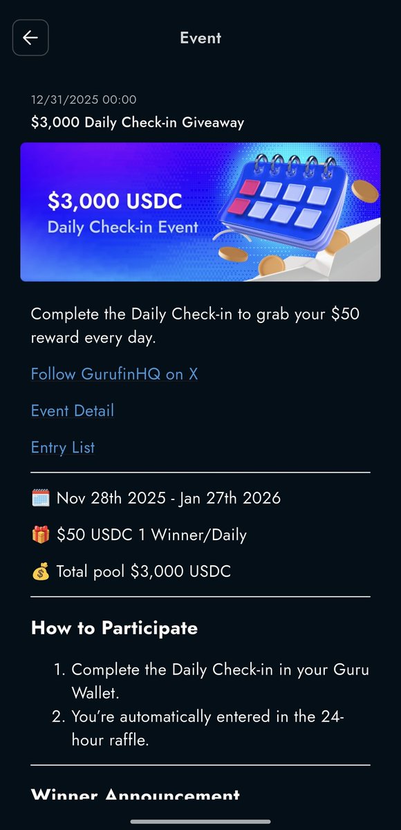 Come join us <a href="/GurufinHQ/">Gurufin HQ</a>
Here are the steps 
✅ Download Guru Wallet: play.google.com/store/apps/det…
✅ Input code : KO0B25
✅ Do Daily Check-in
✅ That's it! You have joined the raffle!