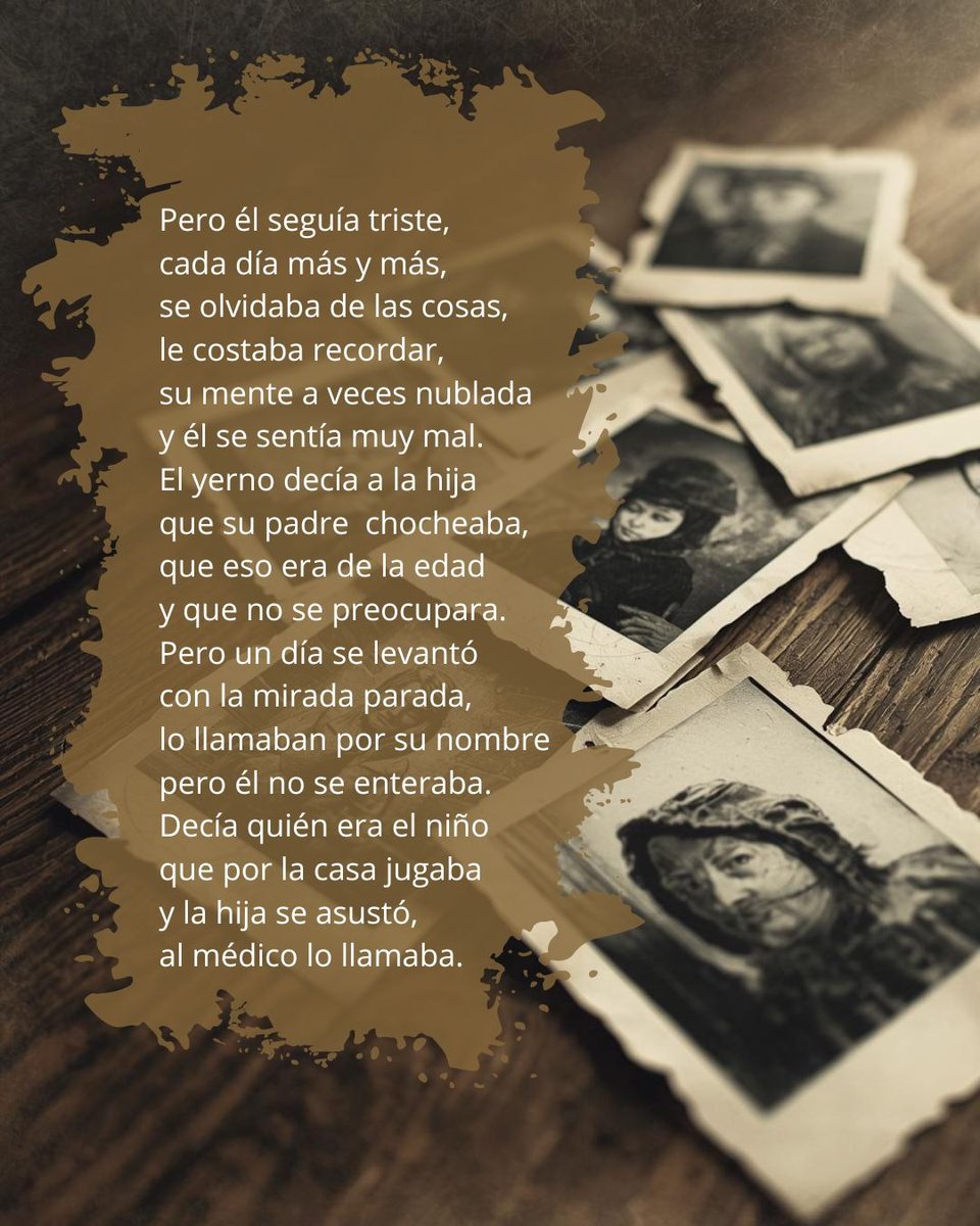 elatipicoficial's tweet photo. Me encantó y tenía muchas ganas de re-compartir este #poema de #Conchi, que escribió en el día de los abuelos y con un mensaje sobre el #Alzheimer, ya que participa activamente en talleres de refuerzo cognitivo en una asociación local.
https://t.co/jZDXfQyvQx https://t.co/1WVYJ0d73m