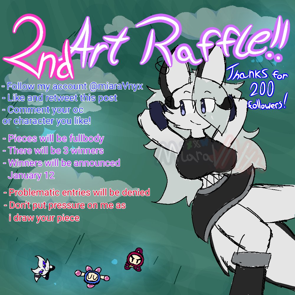 200 follower art raffle!
info is in the image itself, and the previous 3 winners wont participate on this one.
good luck to everyone!