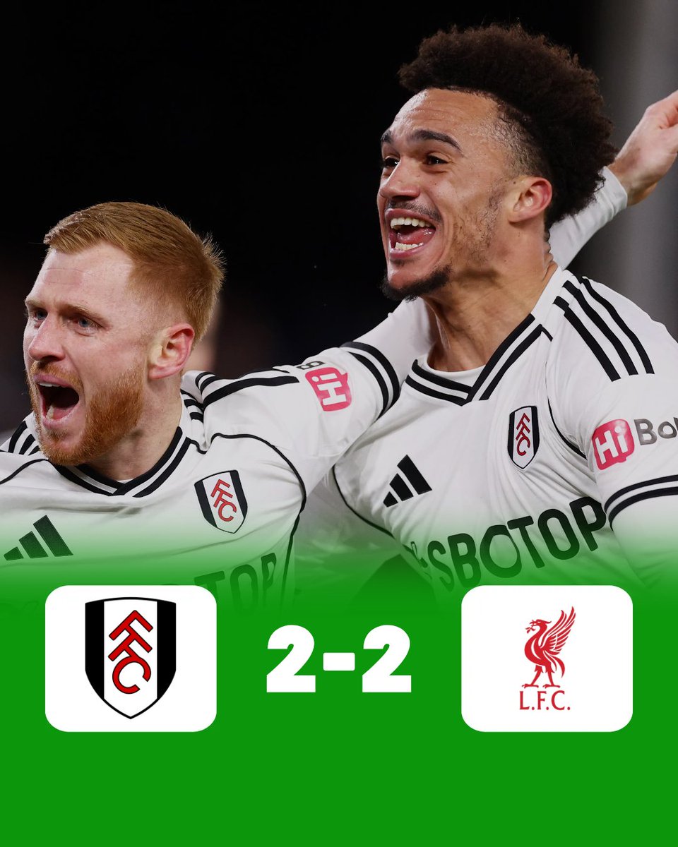 HaytersTV's tweet image. CRAZY FINISH AT CRAVEN COTTAGE 😱

Liverpool thought they had won it before Harrison Reed's 97th minute equaliser! 🤯