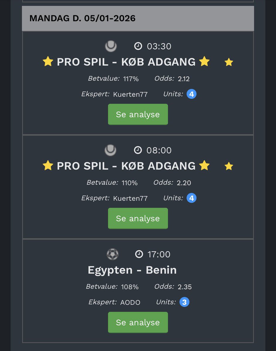 Vi har allerede 3 spilforslag klar til i morgen…
Læs med på Tipperen.dk