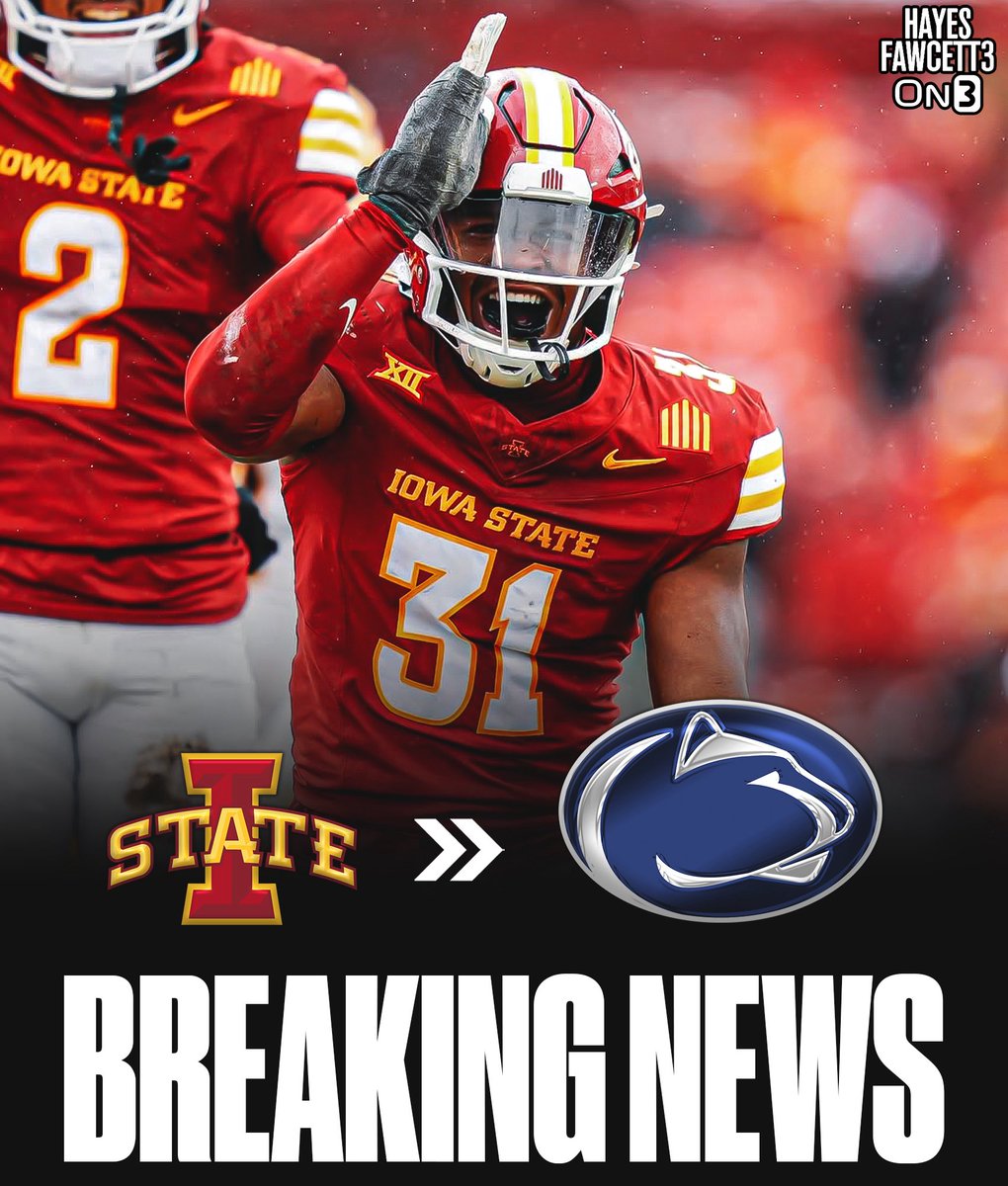 BREAKING: Iowa State transfer safety Marcus Neal Jr. has Committed to Penn State, he tells @On3Sports

This season he totaled 77 tackles, 11 TFLs, 1 sack, 1 FF, 1 FR, and 2 INT

on3.com/transfer-porta…