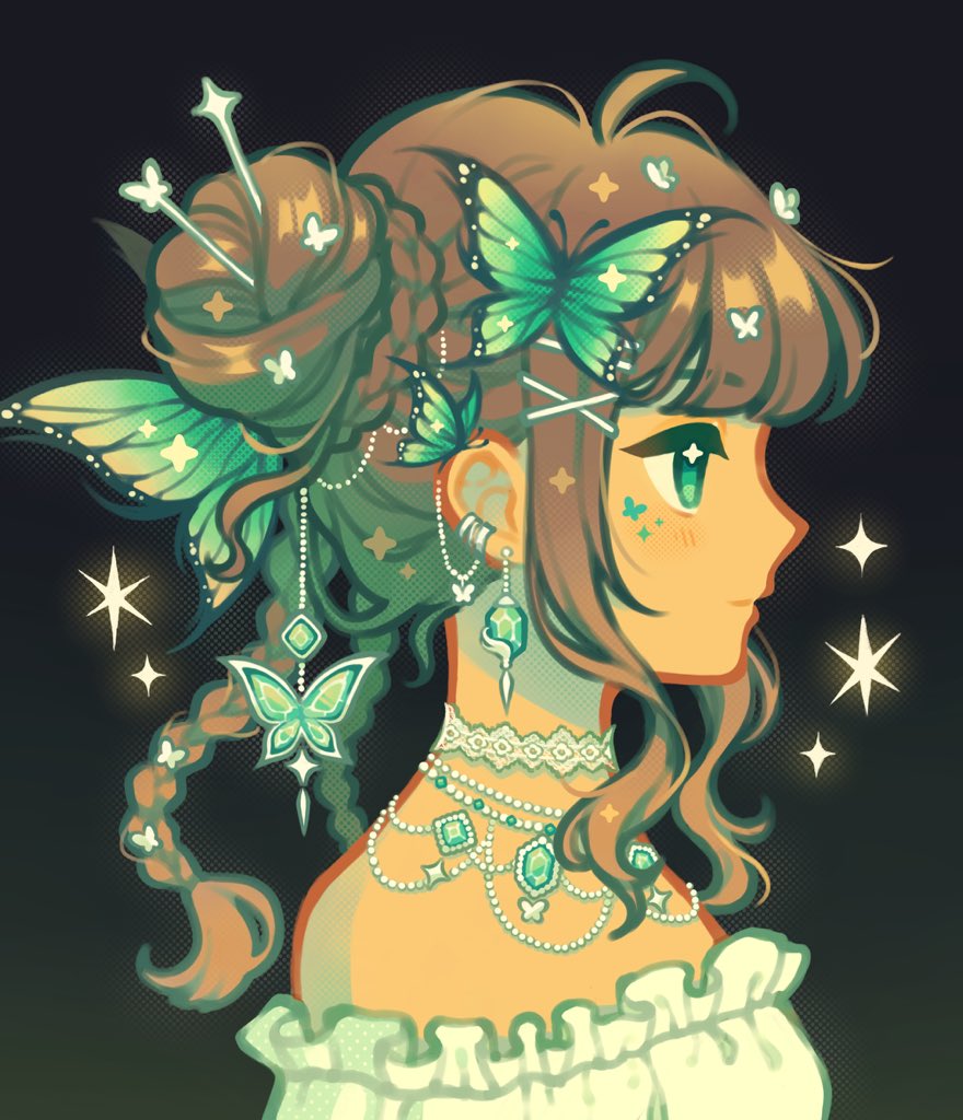 fresh_bobatae's tweet image. emerald wings 🦋💚 do you prefer minimalist or maximalist jewelry? ☺️