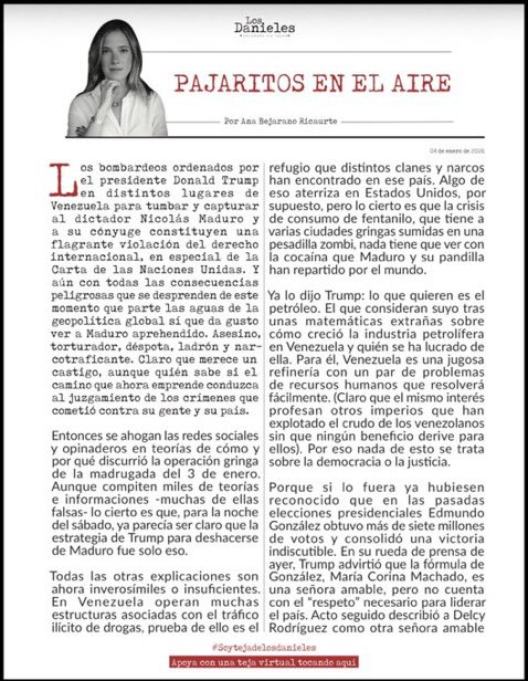 millerhc's tweet photo. #PajaritosEnElAire columna de @AnabejaranoRG en #LosDanieles . La revista CambioColombia tiene problemas técnicos con su página https://t.co/BDBA3liWEI