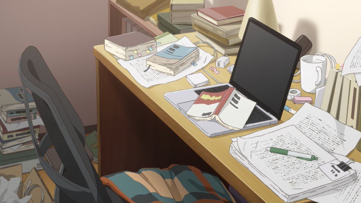 Yuyucow's tweet image. The animation in the first episode is great in the exact type of way that people take for granted, despite how rare this breed of technical excellence has become. In short: that clutter is really fucking good &amp;amp; thematically important