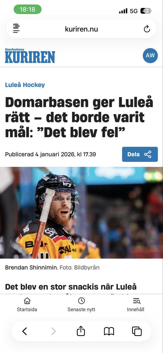 Försenat! Dåliga domare om de inte kan reglerna trots att de dömde först mål på isen. 50/50? Då fan ska det vara mål. Riktigt dåligt <a href="/SHLse/">SHL.se</a>