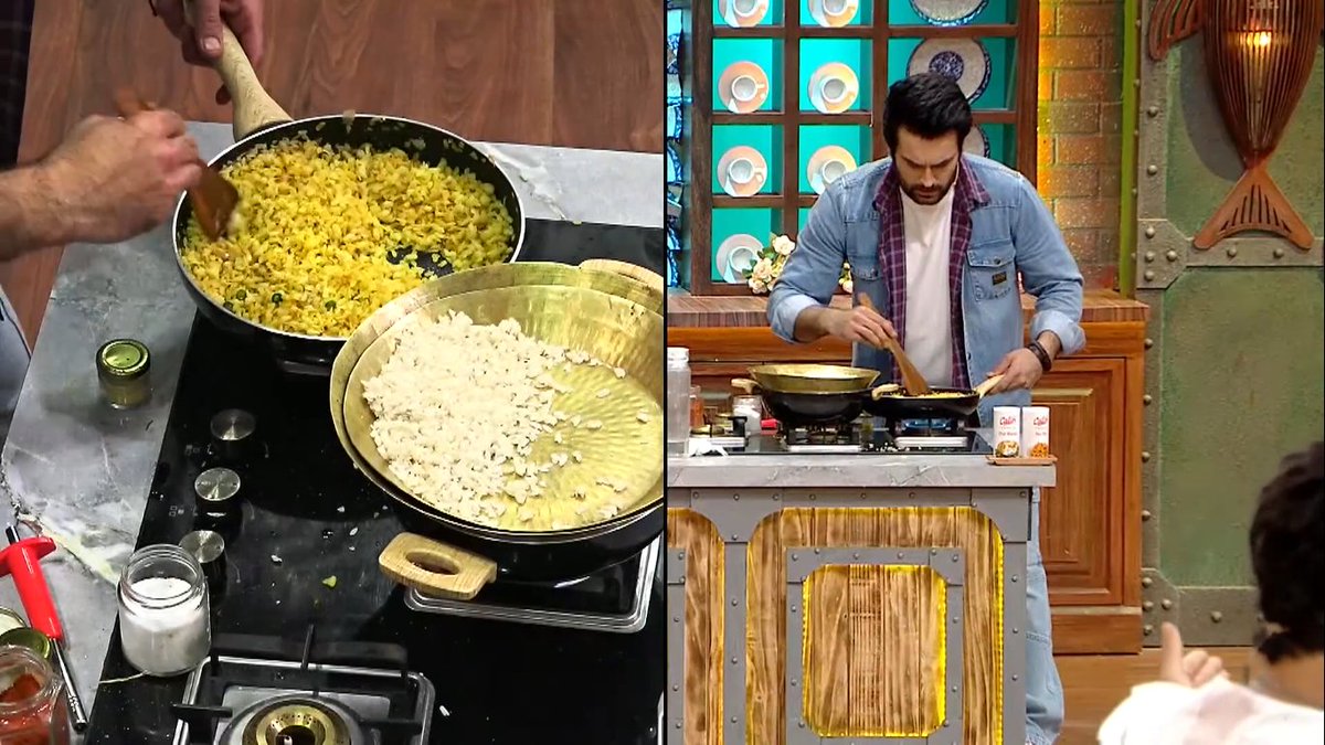 rohonsong's tweet photo. From EP14,  #VivianDsena &amp; #EishaSingh made "Usla Poha" &amp; they won Star again❤️⭐
 #LaughterChefs3 https://t.co/I4g92j2FYQ
