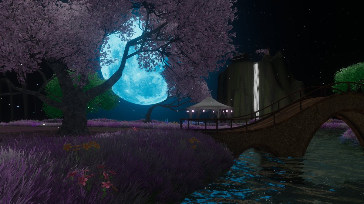 ExtremeLightArt's tweet photo. 🌸 Eternal Bloom v1.3 🌸

A cozy VRChat world focused on atmosphere and relaxation.
Compatible with: PC/Quest

✨ New grass shaders  
🔧 Small visual improvements

#VRChat #VRChat_world #VRChat_world紹介 #VRChatCreator #VRChatWorlds #unity3d https://t.co/focwzAYHcM