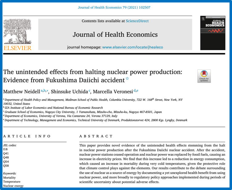 Berliner Kältetote: Lehren aus Fukushima

Noch ist nichts über Kältetote durch den Berliner Stromausfall bekannt. Es bleibt zu hoffen, dass niemand zu Schaden kommt. Doch spätestens seit diesem Paper  sciencedirect.com/science/articl…
aus dem Jahr 2021 (hinter der paywall) weiß