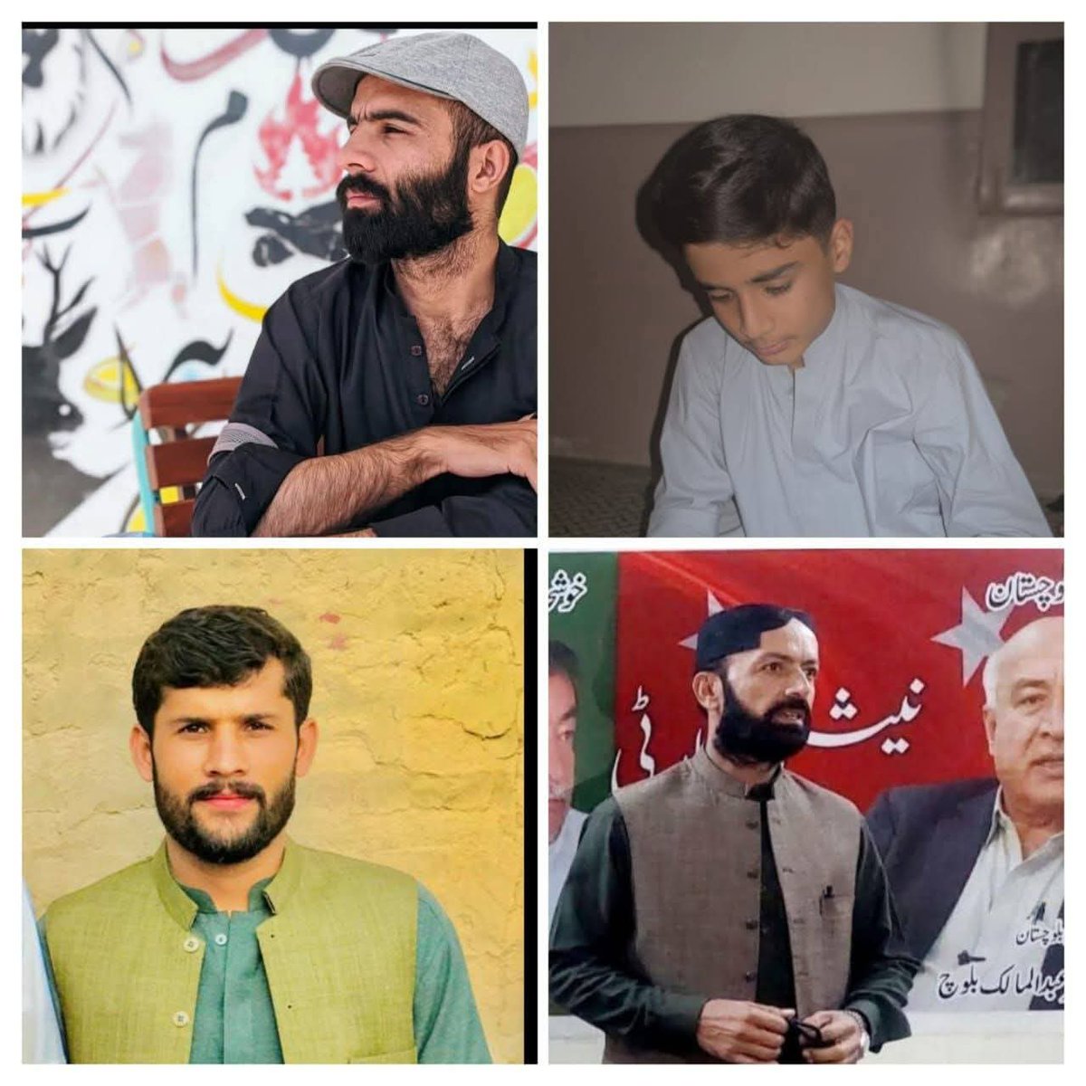 گزشتہ رات کلی قمبرانی کوئٹہ سے پارٹی کے مرکزی کونسلر میر نصیب اللہ بنگلزئی،
 محمد عمر بنگلزئی، داؤد بنگلزئی اور کمسن طالبعلم گہرام بنگلزئی کی جبری نما گرفتاری و گمشدگی تشویشناک ہے، فوری طور پر بازیاب اور رہا کیا جائے۔

#EndEnforcedDisappearances #Balochistan