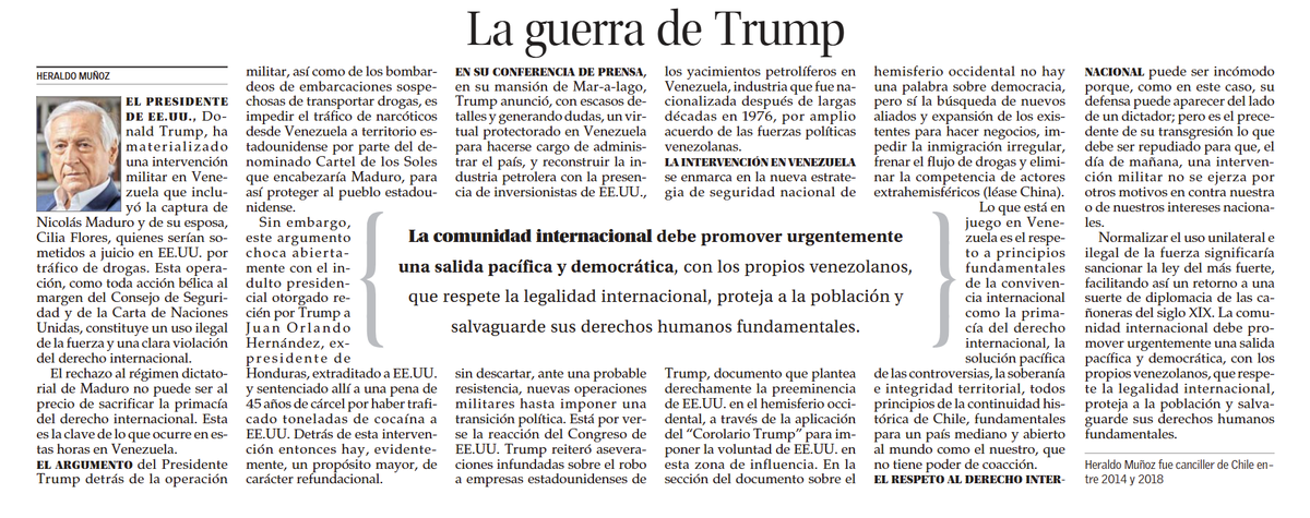 La intervención de Trump en #Venezuela y la captura de Maduro. Cambia el régimen? #EEUU a cargo de un virtual protectorado. Les comparto mi columna.