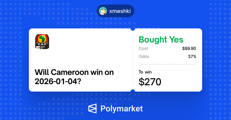 The last bets for today on <a href="/Polymarket/">Polymarket</a>!

LFG guys and gPoly!