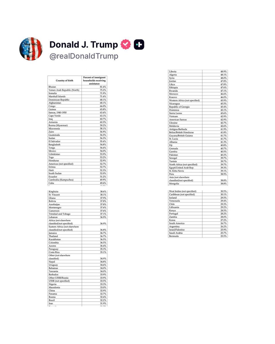 TPostMillennial's tweet photo. President Trump posts chart showing that 72 percent of Somali households in the U.S. are on welfare. https://t.co/GndsaSoUlI