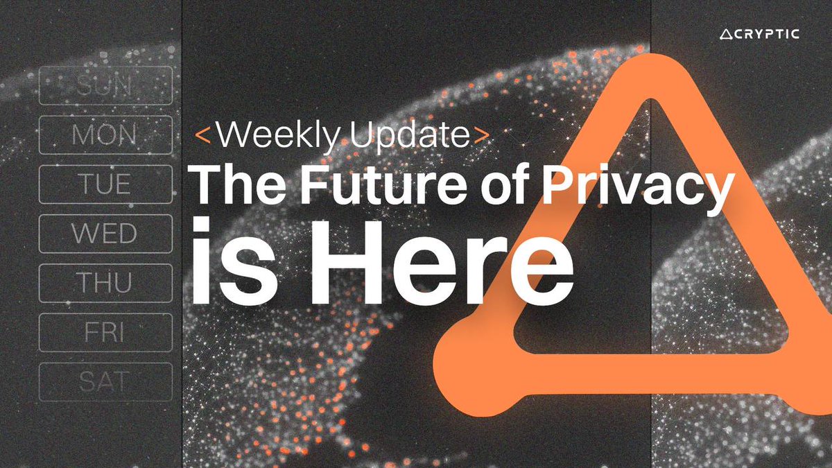 CrypticTechApp's tweet photo. Cryptic Weekly Update: The Future of Privacy is Here

Cryptic is building the most scalable, consumer-ready privacy layer in crypto. This week the Cryptic team hit major milestones that put us ahead of the curve.

• Alpha release is live! your first look at the most advanced privacy app in crypto
• Houdini Swap fully integrated private swaps and transactions, mobile-native for the first time ever
• Kyber and Dilithium flows finalized, post-quantum encryption protecting every message and transaction
• Biometric authentication nearly complete
• Volume steadily climbing as users discover seamless, secure crypto for the first time

Week one is only the beginning. This is your cryptic wallet, your private swaps, your post-quantum messaging all in one app. Be early. Be a part of $CT.