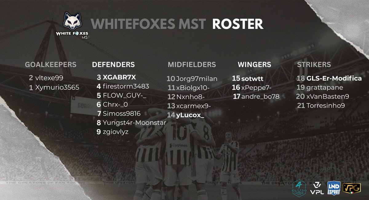 Roster 2025/2026🦊🖤🤍

Ringraziamo <a href="/SMGraphicsS/">SMGraphicsS</a> per la grafica.
