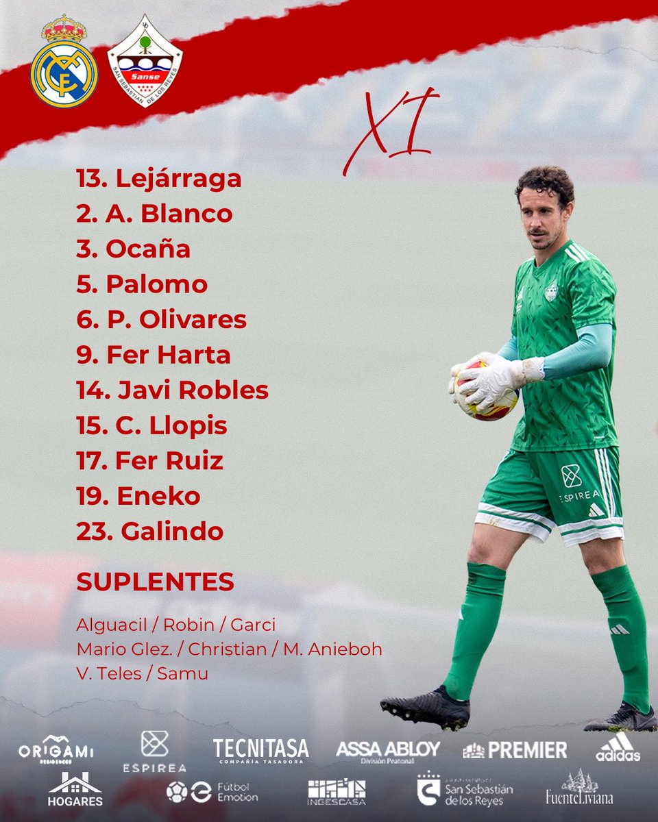 𝐗𝐈 𝐈𝐍𝐈𝐂𝐈𝐀𝐋 | 🆚 <a href="/lafabricacrm/">Cantera Real Madrid</a> 

🤜🏼🤛🏼 ¡Ya tenemos el primer once del año!

#VamosSanse🇵🇱
#CreerLucharVencer🤞🏼