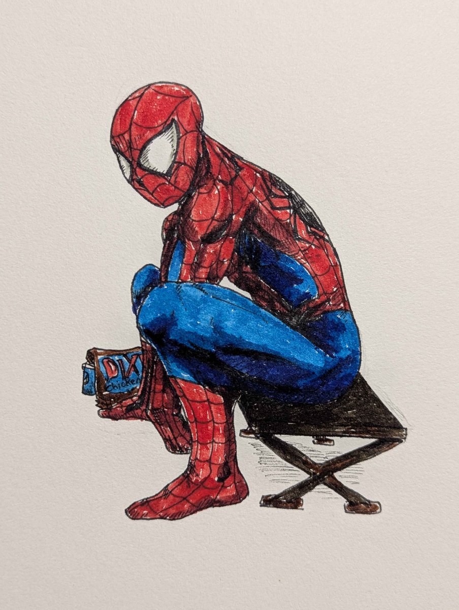 HmmBigMajin's tweet photo. Spider-man. I don't like colouring https://t.co/YIhlIUHnzQ