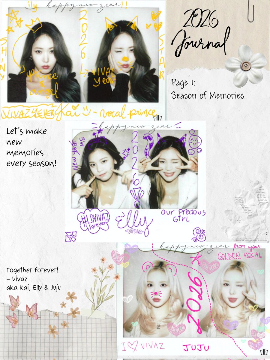 VIVAZ 🎥 New Year's Special Single

「Season of Memories」
— 2026 Journal: 1st Page
  » 06.01.2026

#VIVAZ #JUJU #ELLY #KAI #SeasonOfMemories