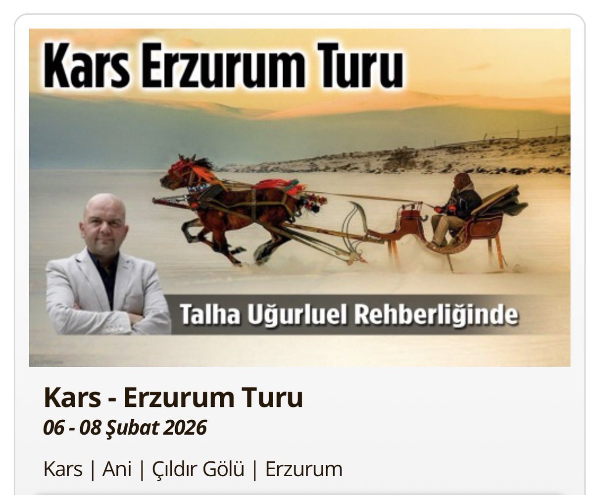 essetur's tweet photo. Doğu’nun Beyaz Masalı ❄️❄️❄️
06 - 08 Şubat 2026 Tarihinde @Talhaugurluel rehberliğinde gerçekleştireceğimiz Kars - Erzurum turumuza bekleriz efendim. 
Bilgi ve Rezervasyon için 05321568262 
👉Detaylar için tıklayınız https://t.co/LQYBazba2P https://t.co/KZ21nYt6Q8