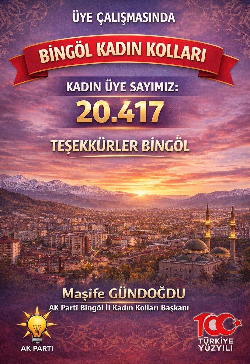 Koordinatörlüğünü yaptığım Malatya ve Bingöl Kadın Kolları Başkanlarımız <a href="/esn_ylmz44/">Esin Yılmaz</a> 
<a href="/masifegundogdu/">Maşife GÜNDOĞDU</a> üye çalışmalarındaki rekor başarıları için yürekten tebrik ediyorum 👏🏻
Sahadaki emeğiniz, gayretiniz ve samimiyetiniz için sizleri ve değerli ekiplerinizi kutluyorum 🎊