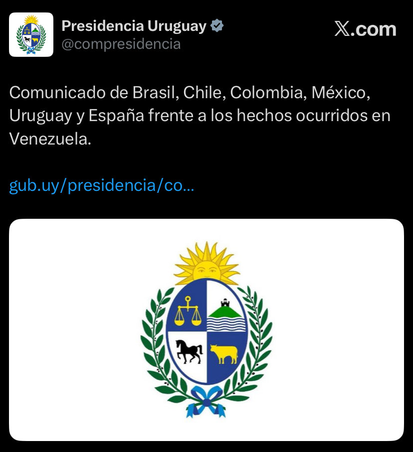 Sres presidentes firmantes, por que no le preguntan a los millones de venezolanos emigrados a vuestros países lo que piensan sobre lo que hizo ayer USA? No vieron ayer su alegría y esperanza? Ninguno de uds. tiene el mínimo de empatía con esa gente. Les falta humanidad y decencia