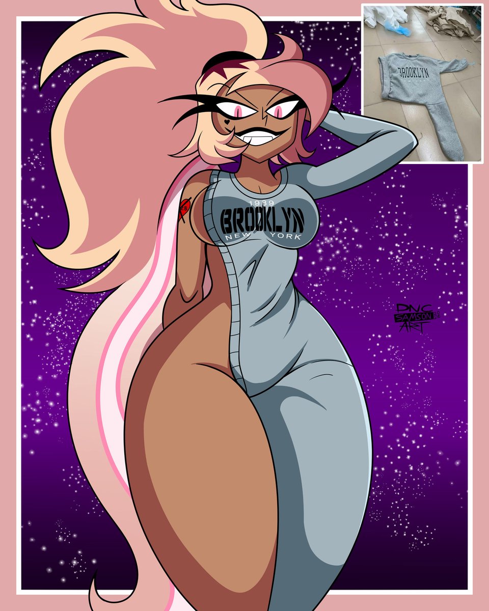 DNCSamsonART's tweet photo. First commission post of 2026!

Commission for @ThunderD007
Here is a illustration of Verosika Mayday from Helluva Boss wearing the Brooklyn sweater just for her fans and for the meme culture. XD

#VerosikaMayday #BrooklynSweater #HelluvaBoss https://t.co/Cjn7q0rakk