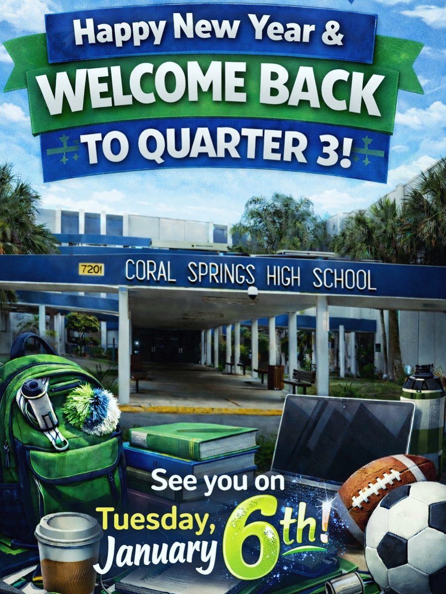 Principal_CSHS's tweet image. Welcome back, Colts! 🟦🟩 A new year means a fresh start, new goals, and endless opportunities. Quarter 3 is your chance to reset, refocus, and rise. Show up, work hard, and believe in yourself. We can’t wait to see what you accomplish. Let’s make it a great one! 💪📚✨