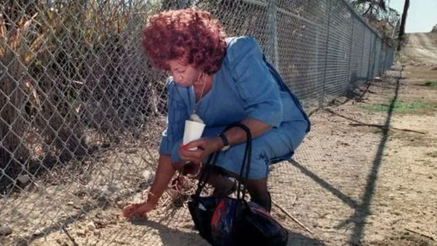🇨🇺#Cuba - En 1990 Celia Cruz  visitó la Base Naval de Guantánamo. Al llegar a la base, Celia recogio un poco de tierra de Cuba.

Esa arena recogida por debajo de la cerca perimetral de la base, fue la que se colocó dentro de su ataúd cuando fue sepultada en Nueva York.