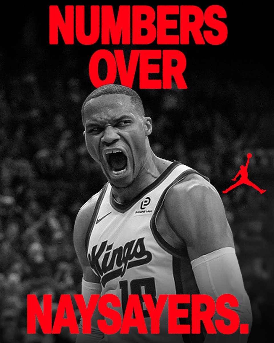 SoleRetriever's tweet photo. Numbers Over Naysayers.

@Jumpman23 celebrates Russell Westbrook passing Oscar Robertson to become the NBA’s 15th all-time leading scorer 👏 @russwest44 https://t.co/lYqquHTel0