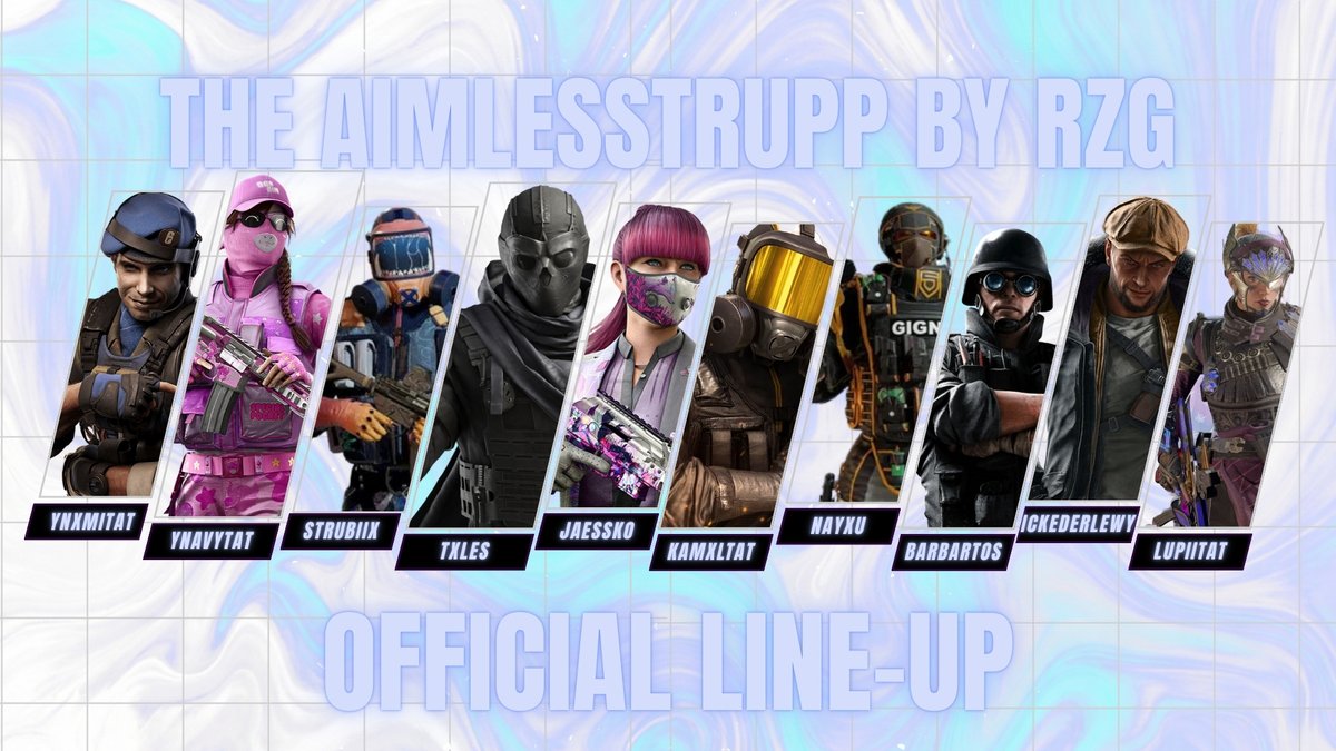 RzG_De's tweet image. 🎮R6 Console Roster Reveal (2/2) 🎮

Proud to officially welcome @TheAimlessTrupp to RzG.

Roster Locked:
@yNxmiTaT
@yNavyR6
@RealStrubiix
@TXLeS_TaT
@jaessko 
@Werder_snickers 
@nayxuu 
#BarbartosTaT 
@binlewy 
@Lupii34393

This team is hungry for success and focused on results.…