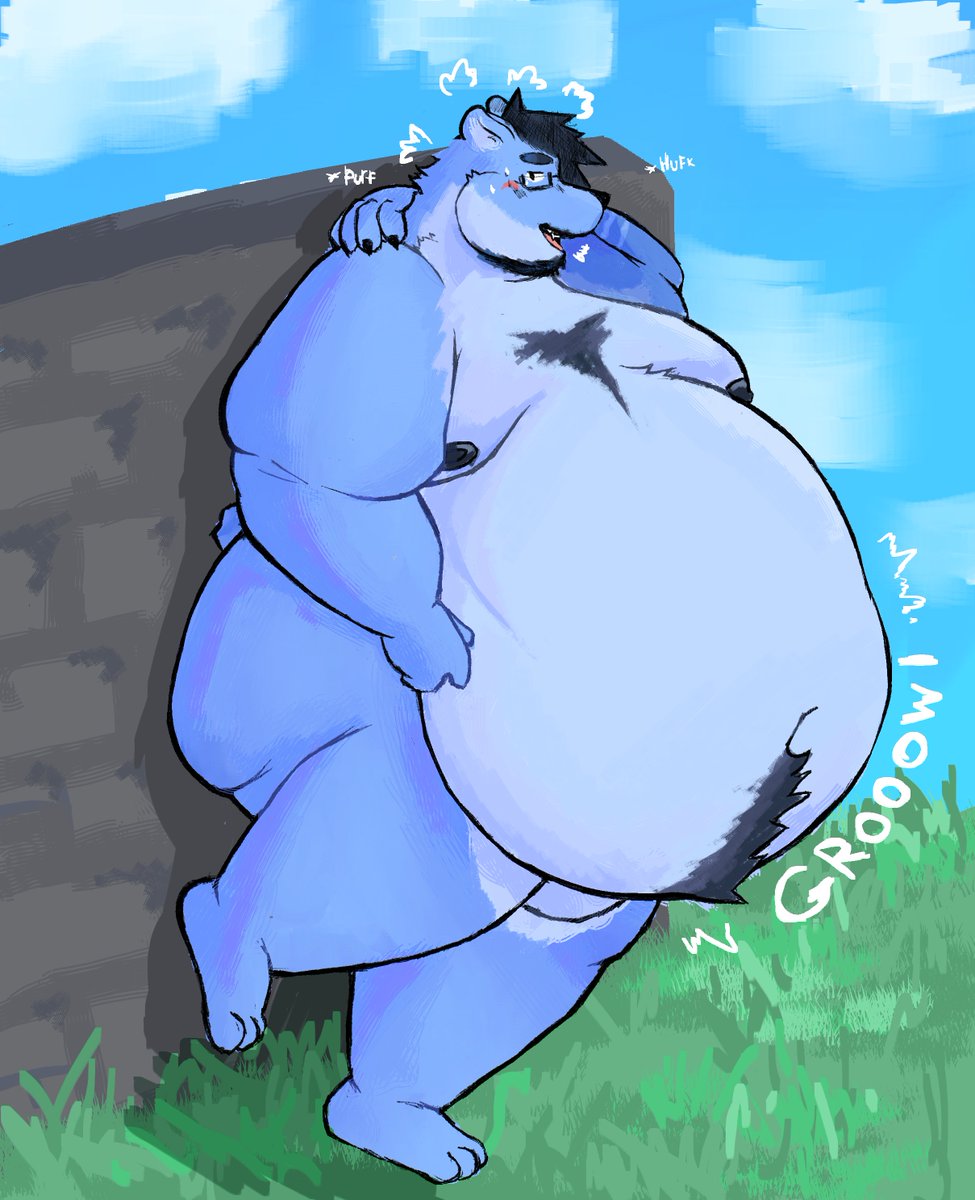 It's hard striking poses when you got so much extra pounds on you. It is a really nice view though! 

(Artwork for @/biggerbluebur , thank you very much!)