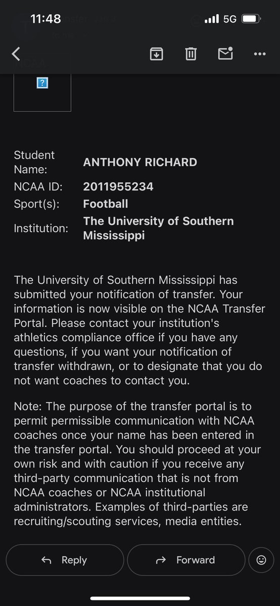 anthonyrichardj's tweet image. Officially in the portal! 
31 TOT, 2 INTs, 8 PBUs.