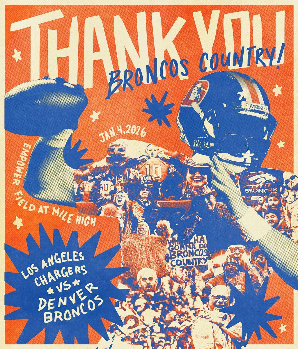 Broncos's tweet image. Thankful for #BroncosCountry 🧡

Today's Gameday poster for #LACvsDEN: