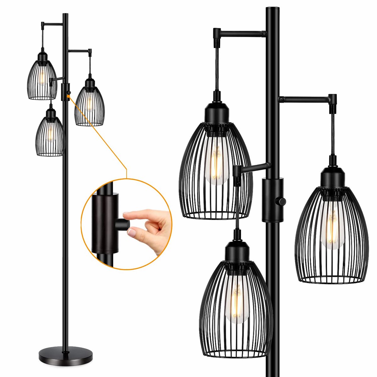FavDecorIdeas's tweet photo. Dimmable Floor Lamp, 3 x 800LM LED Edison Bulbs Included, Farmhouse Industrial Floor Lamp Standing Tree Lamp with Elegant Teardrop Cage Heads Tall Lamps for Living Room Bedroom Office Dining Room

 Rating ⭐ : 4.6
 Check Amazon price >> 🔗 : https://t.co/KC8mfO6AiF https://t.co/boulFfQcE4