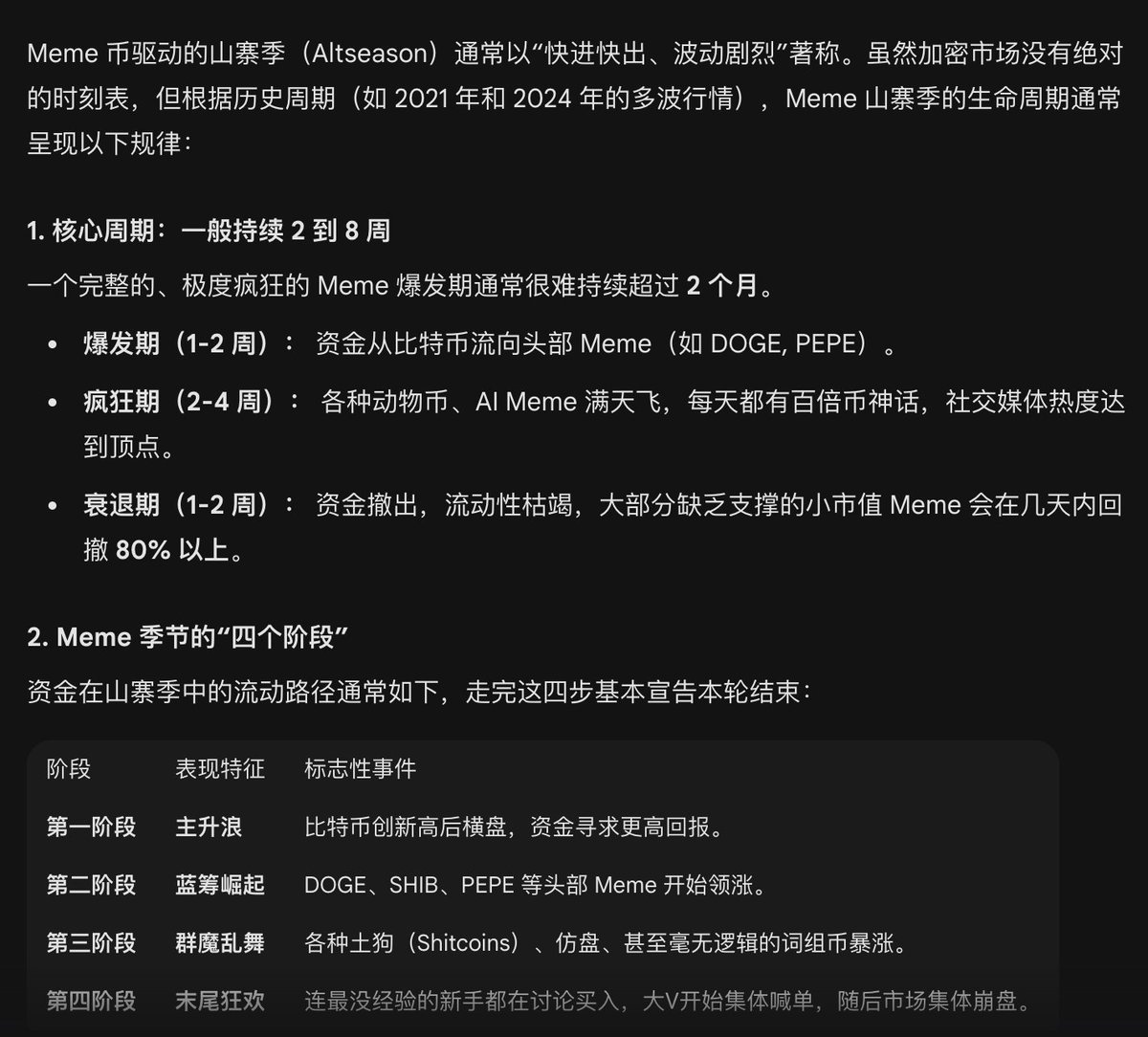 冷静下来看这波meme  我持仓应该全部切换到btc，doge，pepe，bonk上，其他的回调，会损失相对严重，但是波段也会特别舒服，我做不到，所以切这几个了...  太难了.... 我太难了.....