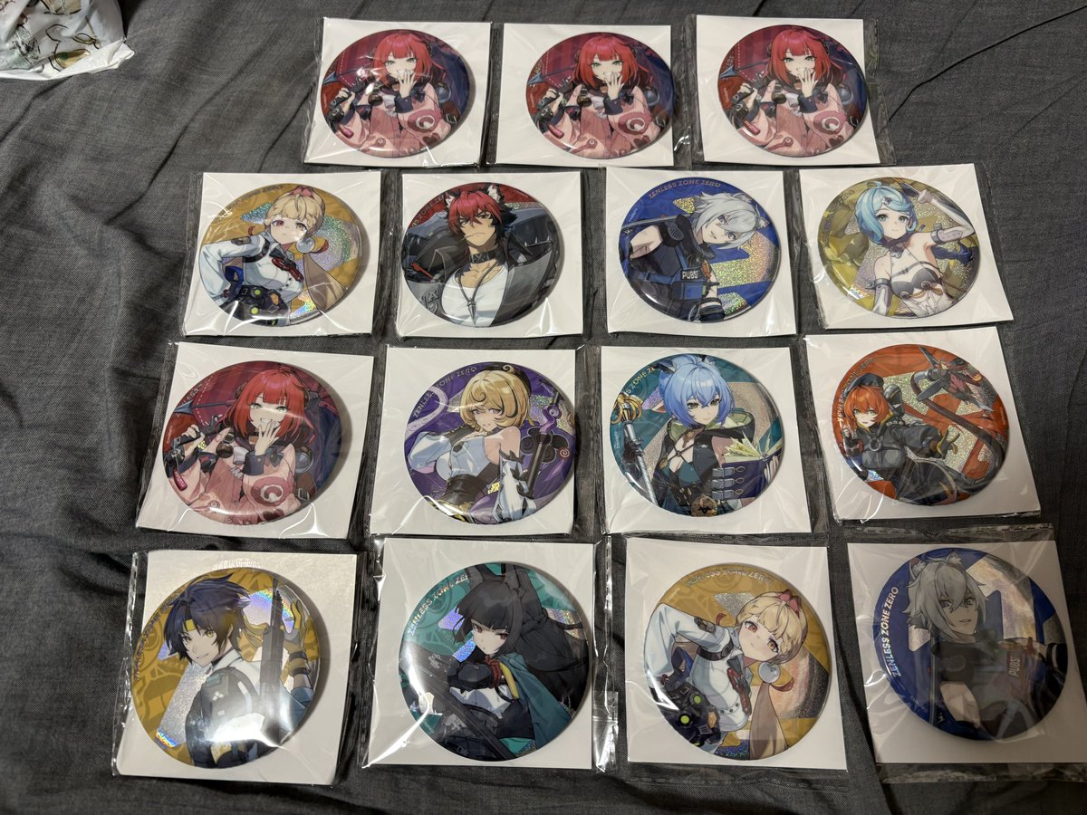 今日のプライズ。GiGO限定のゼンゼロの缶バッジ10種をコンプ