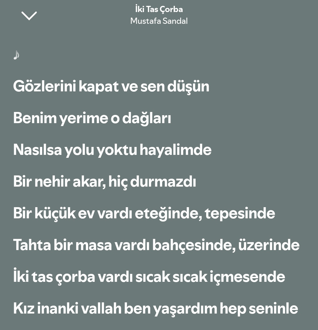 sözlerini hayal edince bile içim huzurla doluyor gerçek bir aşk şarkısı