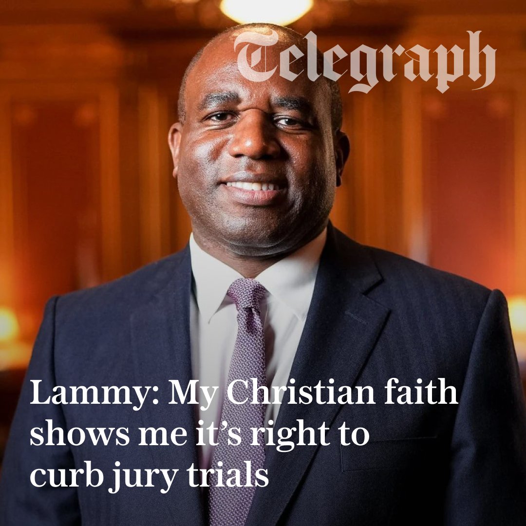 Justice Secretary says religion has guided him to put victims at centre of his decision-making amid Crown Court backlogs

Read more 👇
telegraph.co.uk/news/2026/01/0…