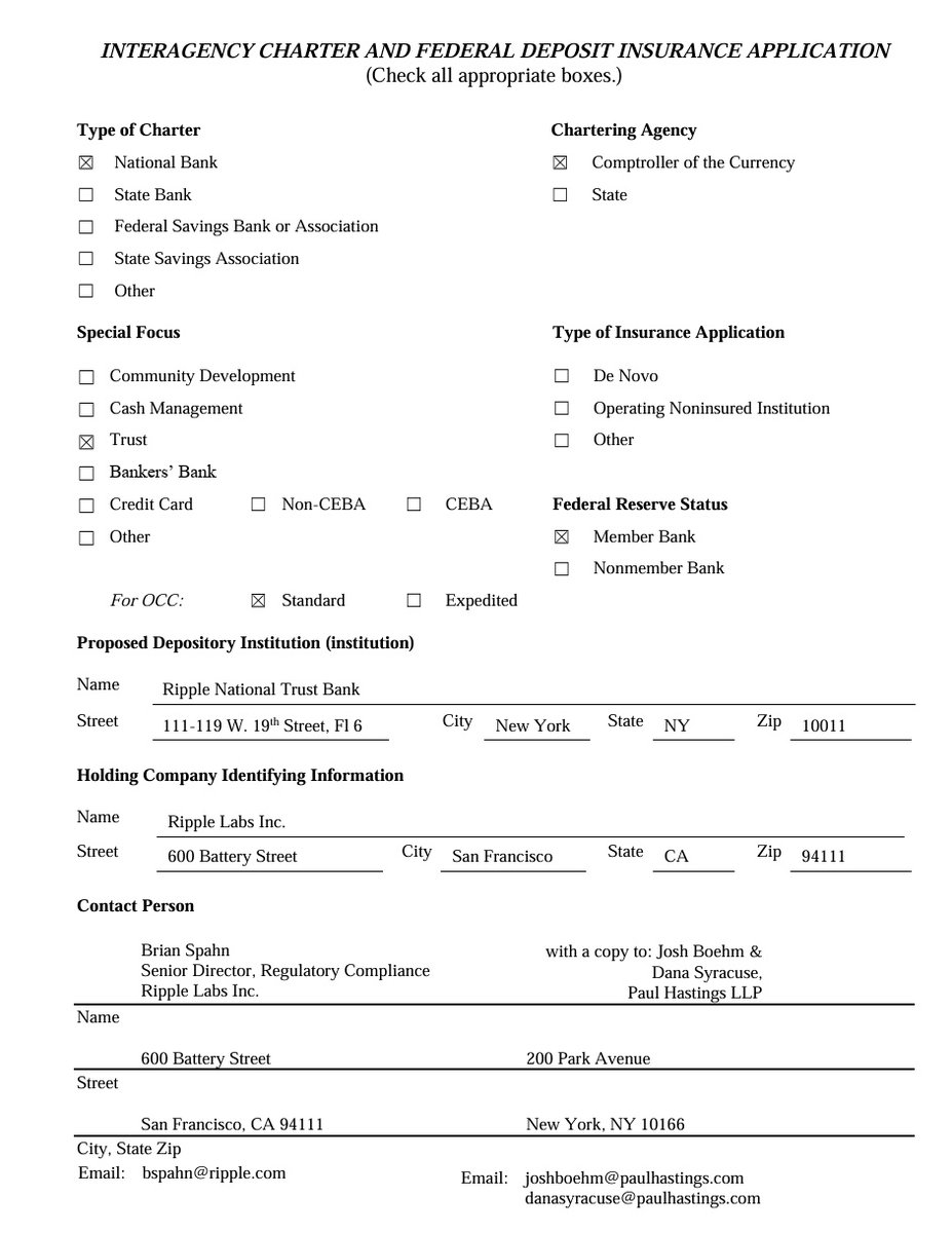 ChartNerdTA's tweet image. 🏦 $XRP: Ripple will become a fully regulated and operational National Trust Bank, and there isn't anything anyone who doesn't approve can do about it 😤