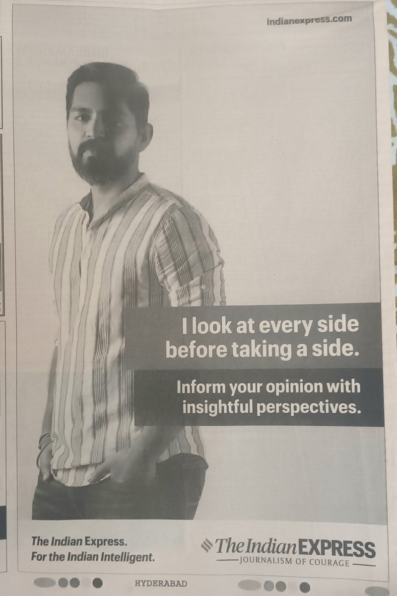 Loved this caption from The Indian Express. 

"I look at every side before taking a side."